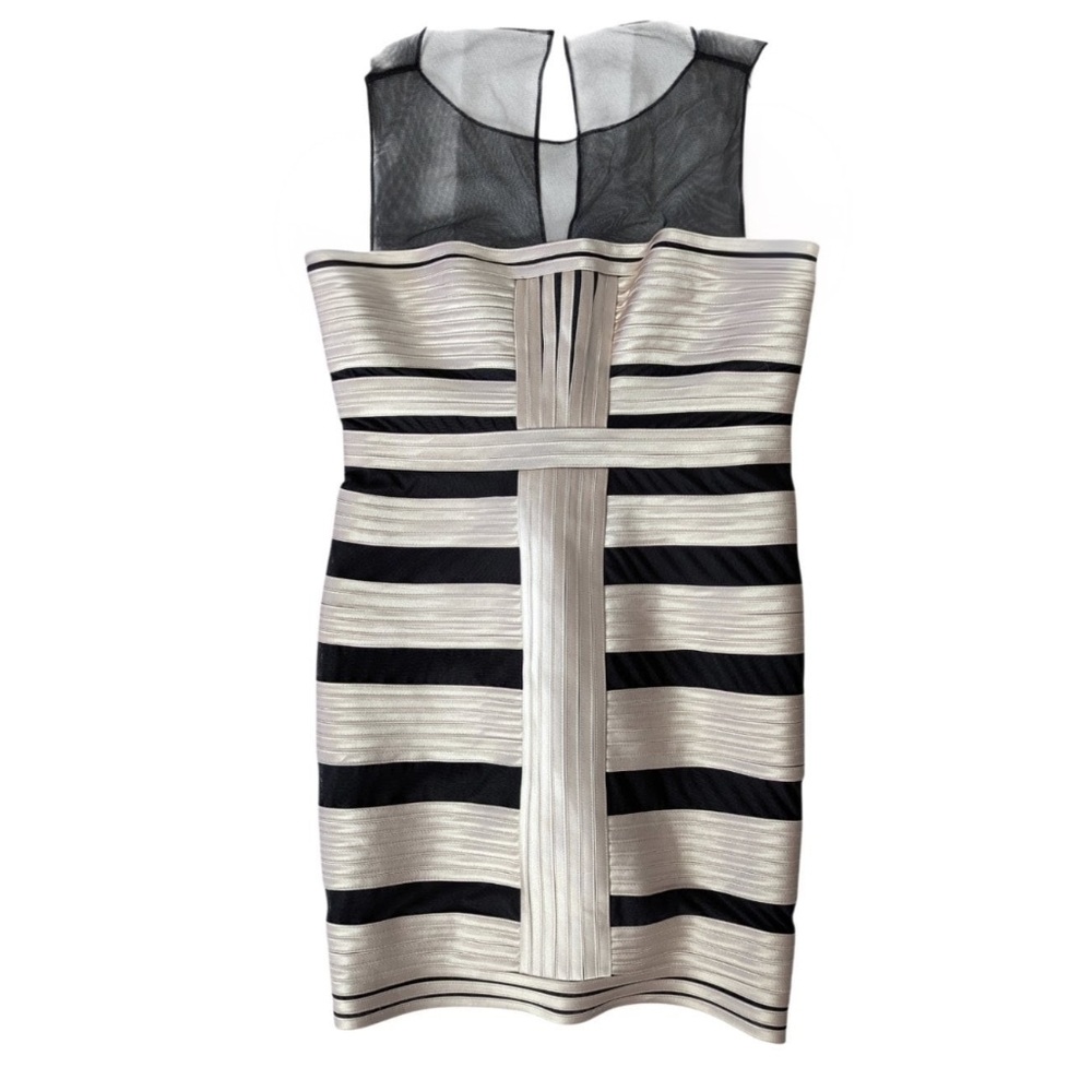 BCBGMaxAzria Bandage Dress Black Champagne Size 12